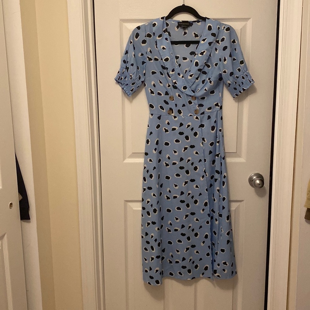 asos blue print maxi dress